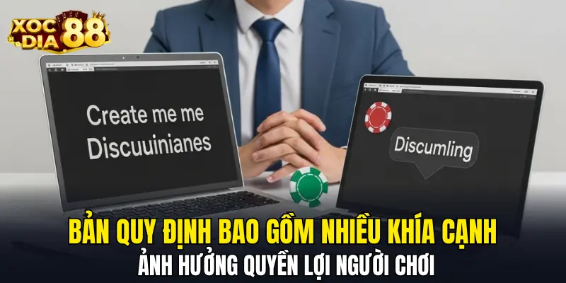 Bản quy định bao gồm nhiều khía cạnh ảnh hưởng quyền lợi người chơi Bản quy định bao gồm nhiều khía cạnh ảnh hưởng quyền lợi người chơi
